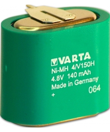 NI-Mh 3 Picots Varta microbattery 150mAh 4.8 v batteria