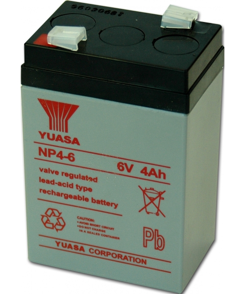 Batterie au plomb étanche Yuasa 6V 4Ah cyclique Code commande RS