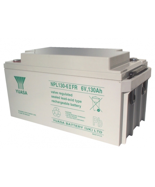 Batterie Plomb 6V 130Ah (350x166x174) FR Yuasa (NPL130-6IFR)