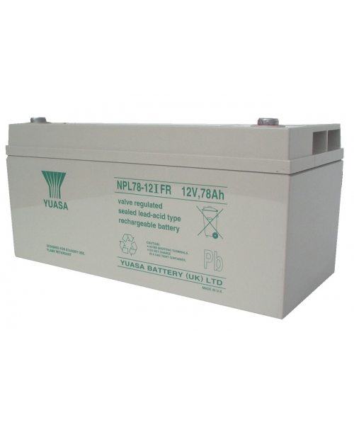 Batterie Plomb 12V 78Ah (380x166x177.5) FR Yuasa (NPL78-12IFR)