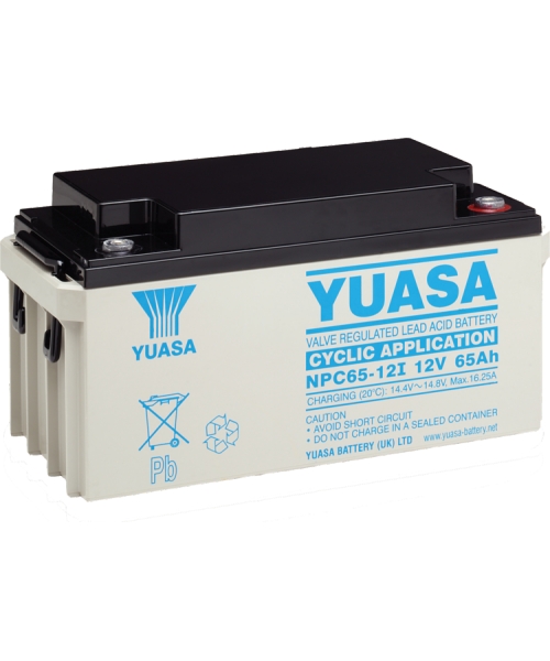 Batterie Plomb 12V 65Ah (350x166x174) Cyclique Yuasa (NPC65-12)