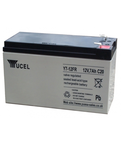 Batterie Plomb 12V 7Ah (151x65x97.5) FR Yuasa (Y7-12FR)