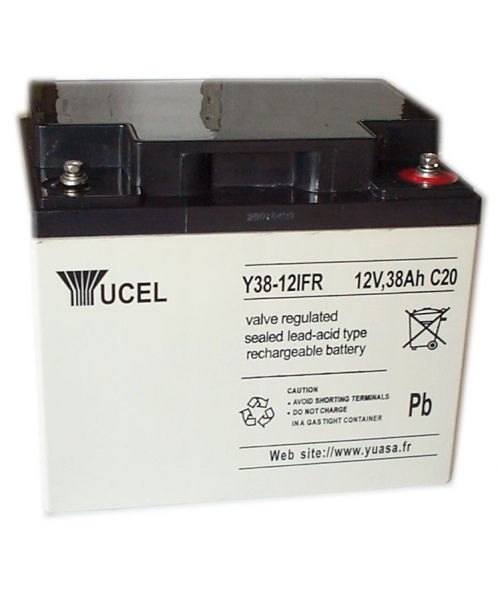 Batterie Plomb 12V 38Ah (197x165x170) FR Yuasa (Y38-12FR)