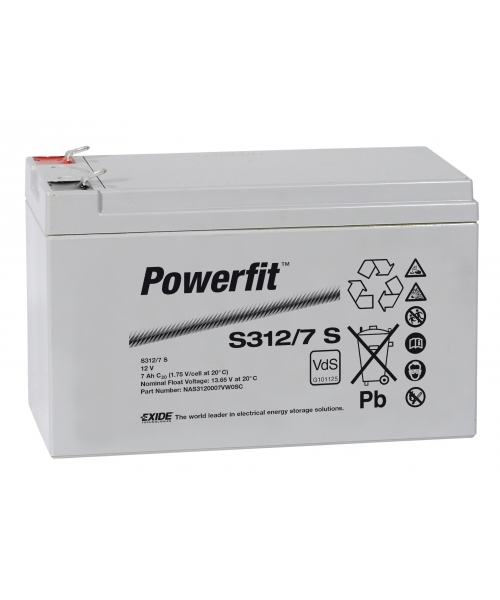 Batterie 12V 7Ah (152x66x100) Exide (S312/7 S)
