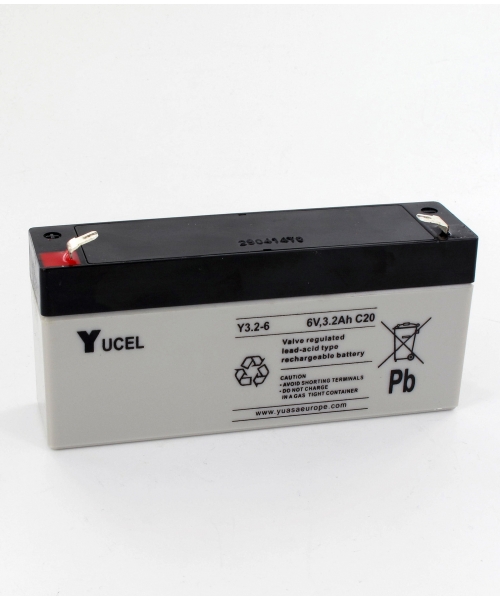 Batterie Plomb 6V 3.2Ah (134x34x64) Yuasa (Y3.2-6)