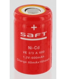 Elément Ni-Cd 1,2V 600mAh VE2/3A cosses à souder CLG (136635)