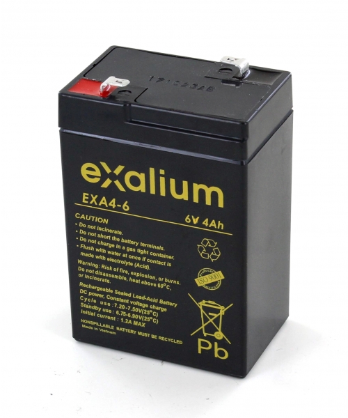 Batteria piombo 6V 4 Ah (70 x 47 x 105) Exalium (EXA4 - 6)