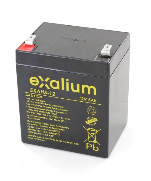 Batterie Plomb 12V 5Ah (90x70x106) Exalium (EXAH5-12)