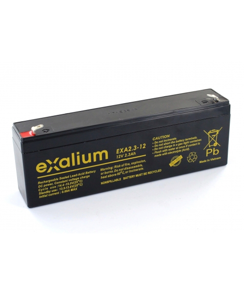 Batterie Plomb 12V 2.3Ah (178x34x67) Exalium (EXA2.3-12)