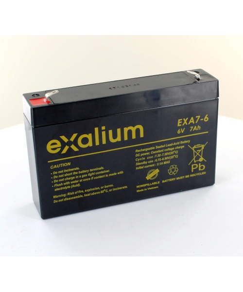 Battery 6V 7Ah (151 x 34 x 94) EXALIUM (EXA7 - 6)