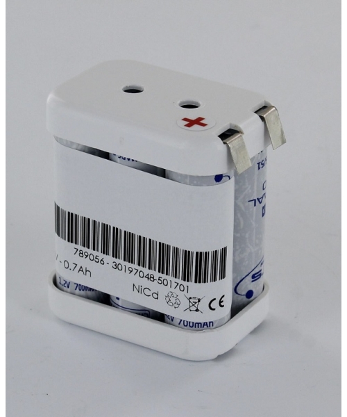 Batterie Ni-Cd 6V 700mAh 5VREAA700 Flasque Saft (789056)