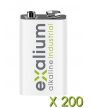 Batteria alcalina Exalium industriale 6LR61 9V cartone di 200
