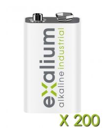 Batería alcalina Exalium Industrial 6LR61 9V cartón de 200