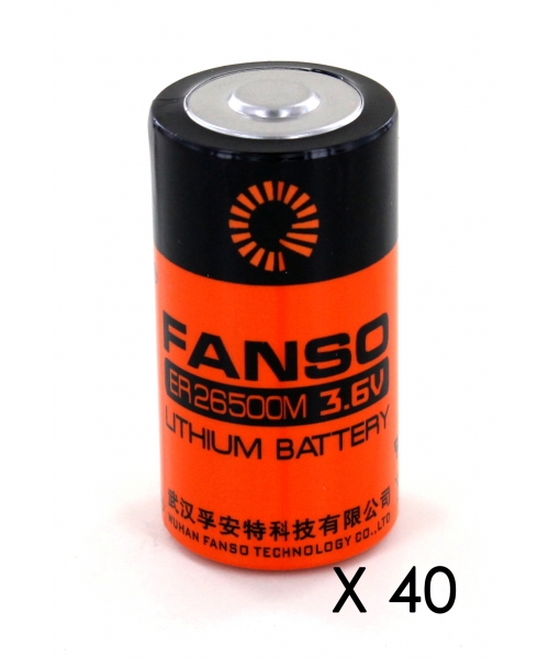 40 Piles Lithium C 3.6v 6ah Fanso (ER26500M/S)