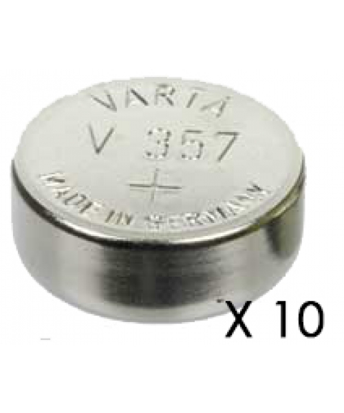 Scatola di 10 batterie tasto soldi 1,55V SR44 alta scarica V357