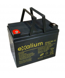 Batterie plomb 12V 34Ah (195x130x169) cyclique Exalium (EXAC34-12)