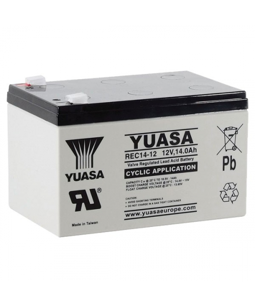Batterie Plomb 12V 14Ah (151x98x97.5) Cyclique Yuasa (REC14-12)