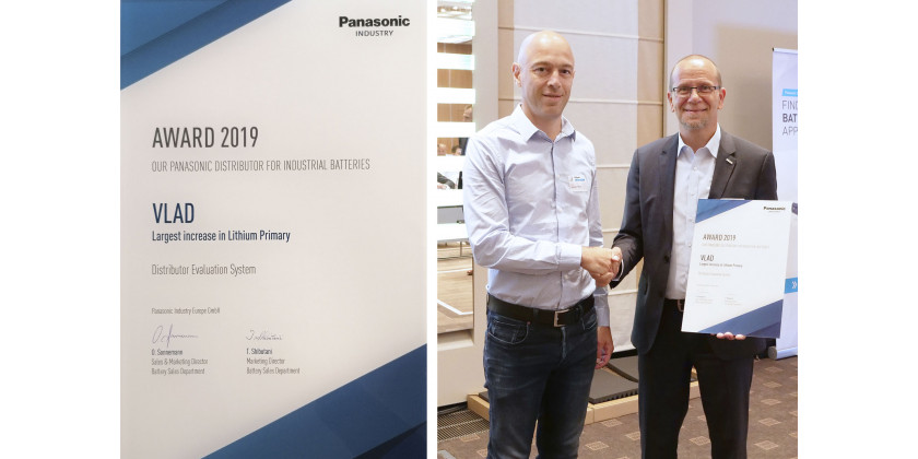 VLAD onorato da Panasonic Europe per le prestazioni in batterie al litio