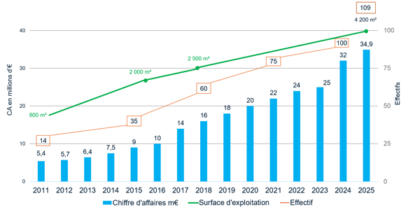 Chiffre d'affaires et effectifs